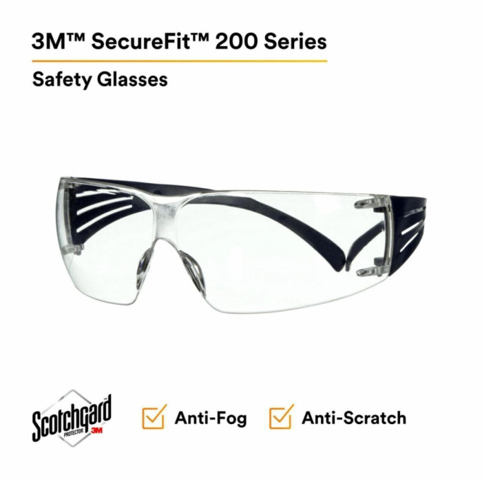 Окуляри захисні, прозорий(і), відкриті  SecureFit № SF201SGAF-BLU CLR PC, 1шт (3M/ЗМ)