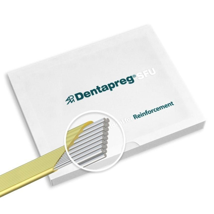 Dentapreg Splint SFU № 2-14-007, Пак.: 1 х стрічка 50мм довжина= 50 мм; шир.= 2 мм; товщ.= 0.2 мм - Шинуюча стрічка (скловолокно) (ADM/А-Ді-Ем)