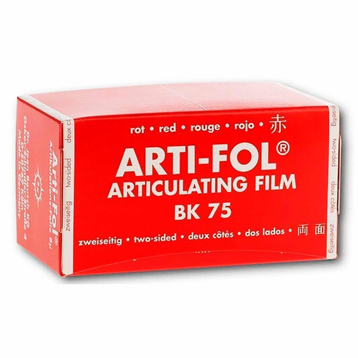 Артикуляційна фольга, двобічний Arti-Fol № BK75, 1шт форма: стрічка; товщ.= 8 мкм; довжина= 15 м; шир.= 75 мм; колір: червоний (Bausch/Бауш)