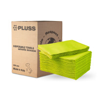 Нагрудники для пацієнтів тришарові PLUSS № TD0851 LIME-00, 500шт/пак розм.= 33х45 см; колір: лайм (Dental Market/Дентал Маркет)