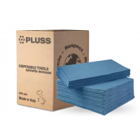 Нагрудники для пацієнтів двошарові PLUSS № TD0851 AZZURRO-00, 500шт/пак розм.= 33х45 см; колір: блакитний (Dental Market/Дентал Маркет)