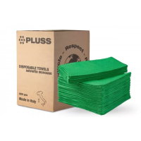 Нагрудники для пацієнтів двошарові PLUSS № TD0851 VERDE-00, 500шт/пак розм.= 33х45 см; колір: зелений (Dental Market/Дентал Маркет)