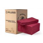 Нагрудники для пацієнтів двошарові PLUSS № TD0851 MAGENTA-00, 500шт/пак розм.= 33х45 см; колір: червоне вино (Dental Market/Дентал Маркет)