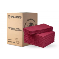 Нагрудники для пацієнтів двошарові PLUSS № TD0851 MAGENTA-00, 500шт/пак розм.= 33х45 см; колір: червоне вино (Dental Market/Дентал Маркет)