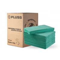 Нагрудники для пацієнтів двошарові PLUSS № TD0851 SMERALDO-00, 500шт/пак розм.= 33х45 см; колір: смарагдово-зелений (Dental Market/Дентал Маркет)