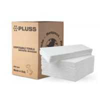 Нагрудники для пацієнтів двошарові PLUSS № TD0851 BIANCO-00, 500шт/пак розм.= 33х45 см; колір: білий (Dental Market/Дентал Маркет)