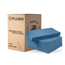 Нагрудники для пацієнтів тришарові PLUSS № TD0850 AZZURRO-00, 500шт/пак розм.= 33х45 см; колір: блакитний (Dental Market/Дентал Маркет)