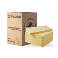 Нагрудники для пацієнтів тришарові PLUSS № TD0850 GIALLO-00, 500шт/пак розм.= 33х45 см; колір: жовтий (Dental Market/Дентал Маркет)