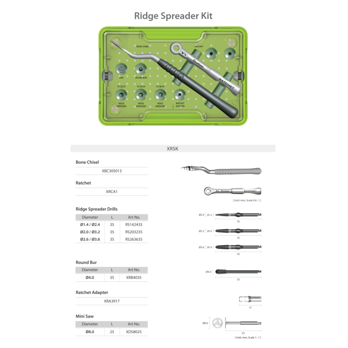 Долото кісткове RS-KIT (РС-Кіт) № XBC305013, 1шт (Dentium/Дентіум)