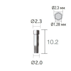 Гвинт фиксуючий прямого абатмента SuperLine (СуперЛайн) № ASC2045, 1шт діам.= 2.30/2.00 мм (Dentium/Дентіум)