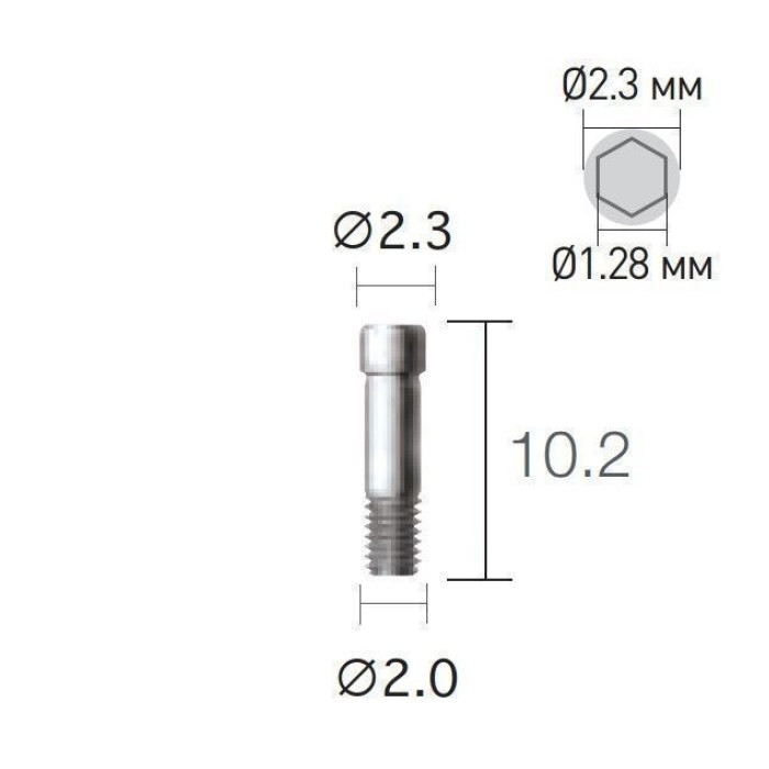 Гвинт фиксуючий прямого абатмента SuperLine (СуперЛайн) № ASC2045, 1шт діам.= 2.30/2.00 мм (Dentium/Дентіум)