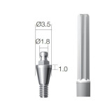 Кульковий абатмент SuperLine (СуперЛайн) № BAB351018, 1шт діам.= 3.50 мм; вис.ясен.= 1.0 мм (+тримач пластиковий) (Dentium/Дентіум)
