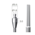 Кульковий абатмент SuperLine (СуперЛайн) № BAB353018, 1шт діам.= 3.50 мм; вис.ясен.= 3.0 мм (+тримач пластиковий) (Dentium/Дентіум)