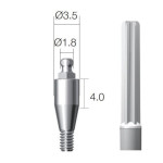 Кульковий абатмент SuperLine (СуперЛайн) № BAB354018, 1шт діам.= 3.50 мм; вис.ясен.= 4.0 мм (+тримач пластиковий) (Dentium/Дентіум)