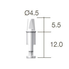 Аналог прямого абатмента SuperLine (СуперЛайн) № CAN45LL, 1шт діам.= 4.50 мм; вис.= 12.0+5.5 мм (Dentium/Дентіум)