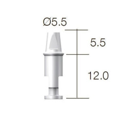 Аналог прямого абатмента SuperLine (СуперЛайн) № CAN55LL, 1шт діам.= 5.50 мм; вис.= 12.0+5.5 мм (Dentium/Дентіум)