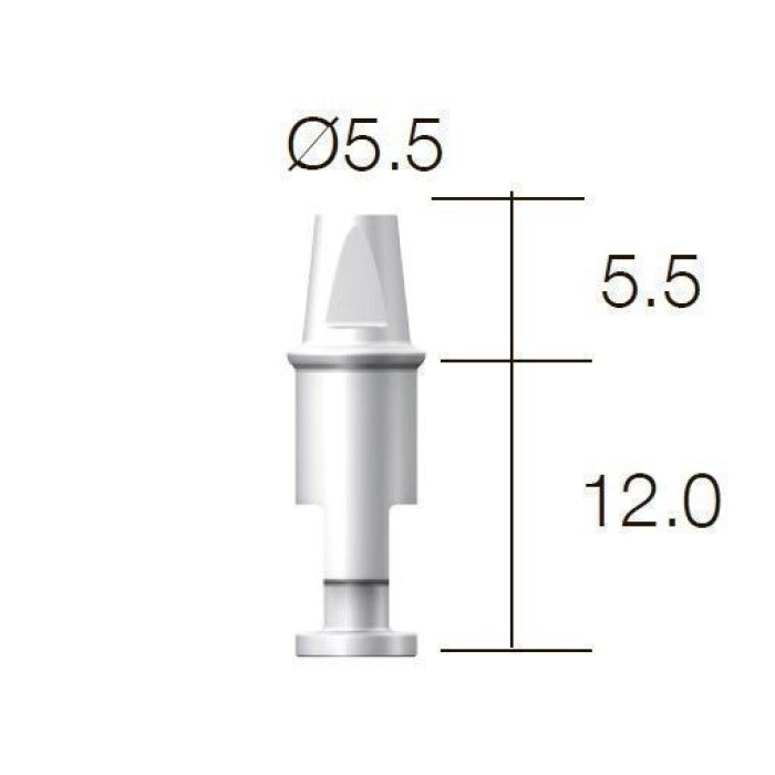Аналог прямого абатмента SuperLine (СуперЛайн) № CAN55LL, 1шт діам.= 5.50 мм; вис.= 12.0+5.5 мм (Dentium/Дентіум)