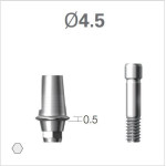 Платформа титанова (Ti-Base) SuperLine (СуперЛайн) № CDAB4505HE, 1шт з шестигранником; вис.= 5.5 мм; діам.= 4.50 мм; вис.ясен.= 0.5 мм (+фікс.гвинт ASC2045) (Dentium/Дентіум)