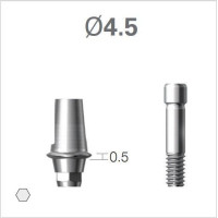 Платформа титанова (Ti-Base) SuperLine (СуперЛайн) № CDAB4505HE, 1шт з шестигранником; вис.= 5.5 мм; діам.= 4.50 мм; вис.ясен.= 0.5 мм (+фікс.гвинт ASC2045) (Dentium/Дентіум)