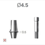 Платформа титанова (Ti-Base) SuperLine (СуперЛайн) № CDAB4505NE, 1шт без шестигранника; вис.= 5.5 мм; діам.= 4.50 мм; вис.ясен.= 0.5 мм (+фікс.гвинт ASC2045) (Dentium/Дентіум)