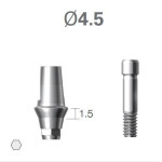 Платформа титанова (Ti-Base) SuperLine (СуперЛайн) № CDAB4515HE, 1шт з шестигранником; вис.= 5.5 мм; діам.= 4.50 мм; вис.ясен.= 1.5 мм (+фікс.гвинт ASC2045) (Dentium/Дентіум)