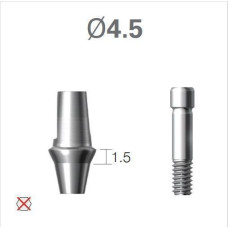 Платформа титанова (Ti-Base) SuperLine (СуперЛайн) № CDAB4515NE, 1шт без шестигранника; вис.= 5.5 мм; діам.= 4.50 мм; вис.ясен.= 1.5 мм (+фікс.гвинт ASC2045) (Dentium/Дентіум)