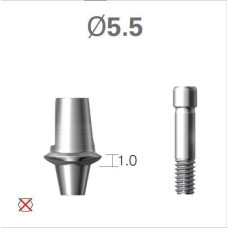 Платформа титанова (Ti-Base) SuperLine (СуперЛайн) № CDAB5510NE, 1шт без шестигранника; вис.= 5.5 мм; діам.= 5.50 мм; вис.ясен.= 1.0 мм (+фікс.гвинт ASC2045) (Dentium/Дентіум)