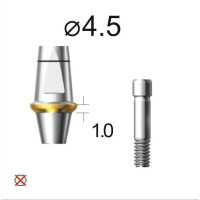 Абатмент прямий SuperLine (СуперЛайн) № DAB4510NL, 1шт без шестигранника; діам.= 4.50 мм; вис.ясен.= 1.0 мм; вис.= 5.5 мм (+фікс.гвинт ASC2045) (Dentium/Дентіум)