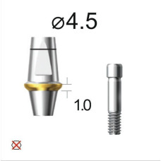 Абатмент прямий SuperLine (СуперЛайн) № DAB4510NL, 1шт без шестигранника; діам.= 4.50 мм; вис.ясен.= 1.0 мм; вис.= 5.5 мм (+фікс.гвинт ASC2045) (Dentium/Дентіум)