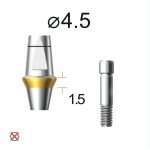 Абатмент прямий SuperLine (СуперЛайн) № DAB4515NL, 1шт без шестигранника; діам.= 4.50 мм; вис.ясен.= 1.5 мм; вис.= 5.5 мм (+фікс.гвинт ASC2045) (Dentium/Дентіум)