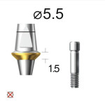 Абатмент прямий SuperLine (СуперЛайн) № DAB5515NL, 1шт без шестигранника; діам.= 5.50 мм; вис.ясен.= 1.5 мм; вис.= 5.5 мм (+фікс.гвинт ASC2045) (Dentium/Дентіум)