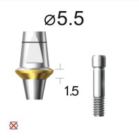 Абатмент прямий SuperLine (СуперЛайн) № DAB5515NL, 1шт без шестигранника; діам.= 5.50 мм; вис.ясен.= 1.5 мм; вис.= 5.5 мм (+фікс.гвинт ASC2045) (Dentium/Дентіум)