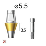 Абатмент прямий (титан Grade4+TiN) SuperLine (СуперЛайн) № DAB5535NL, 1шт діам.= 5.50 мм; форма: без шестигранника; вис.ясен.= 3.5 мм; вис.= 5.5 мм (+фікс.гвинт ASC2045) (Dentium/Дентіум)