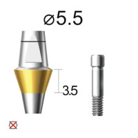 Абатмент прямий (титан Grade4+TiN) SuperLine (СуперЛайн) № DAB5535NL, 1шт діам.= 5.50 мм; форма: без шестигранника; вис.ясен.= 3.5 мм; вис.= 5.5 мм (+фікс.гвинт ASC2045) (Dentium/Дентіум)
