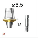 Абатмент прямий (титан Grade4+TiN) SuperLine (СуперЛайн) № DAB6515NL, 1шт діам.= 6.50 мм; форма: без шестигранника; вис.ясен.= 1.5 мм; вис.= 6.5 мм (+фікс.гвинт ASC2045) (Dentium/Дентіум)