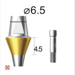 Абатмент прямий (титан Grade4+TiN) SuperLine (СуперЛайн) № DAB6545NL, 1шт діам.= 6.50 мм; форма: без шестигранника; вис.ясен.= 4.5 мм; вис.= 6.5 мм (+фікс.гвинт ASC2045) (Dentium/Дентіум)