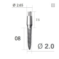Імплантат 4-х гранна опора SlimLine (SlimOneBody) (СлімЛайн (СлімВанБоді)) № EUS203008, 1шт діам.= 2.00 мм; довжина= 8.0 мм; вис.ясен.= 1.5 мм (Dentium/Дентіум)