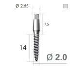 Імплантат 4-х гранна опора SlimLine (SlimOneBody) (СлімЛайн (СлімВанБоді)) № EUS203014, 1шт діам.= 2.00 мм; довжина= 14 мм; вис.ясен.= 1.5 мм (Dentium/Дентіум)