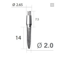 Імплантат 4-х гранна опора SlimLine (SlimOneBody) (СлімЛайн (СлімВанБоді)) № EUS203014, 1шт діам.= 2.00 мм; довжина= 14 мм; вис.ясен.= 1.5 мм (Dentium/Дентіум)