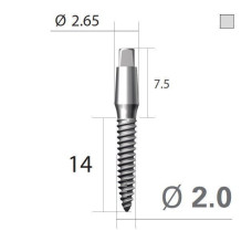 Імплантат 4-х гранна опора SlimLine (SlimOneBody) (СлімЛайн (СлімВанБоді)) № EUS203014, 1шт діам.= 2.00 мм; довжина= 14 мм; вис.ясен.= 1.5 мм (Dentium/Дентіум)