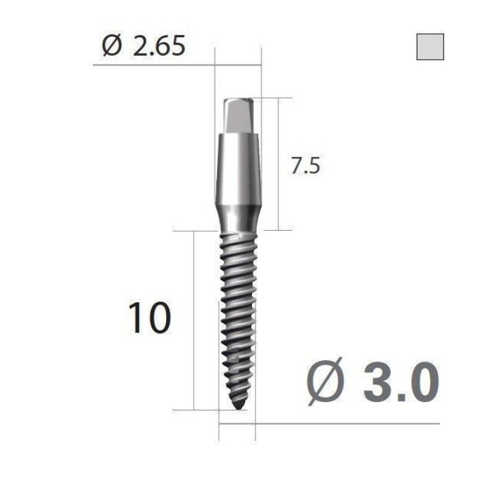 Імплантат 4-х гранна опора SlimLine (SlimOneBody) (СлімЛайн (СлімВанБоді)) № EUS351510, 1шт діам.= 3.50 мм; довжина= 10 мм; вис.ясен.= 1.5 мм (Dentium/Дентіум)