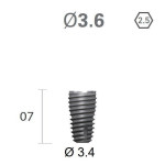 Імплантат фаска = 0.5 мм SuperLine MF (СуперЛайн) № FX3607SW, 1шт діам.= 3.60/3.40 мм; довжина= 7.0 мм (+гвинт-зуглушка у комплект не входить) (Dentium/Дентіум)