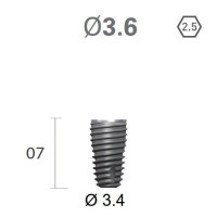 Імплантат фаска = 0.5 мм SuperLine MF (СуперЛайн) № FX3607SW, 1шт діам.= 3.60/3.40 мм; довжина= 7.0 мм (+гвинт-зуглушка у комплект не входить) (Dentium/Дентіум)