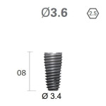 Імплантат фаска = 0.15 мм SuperLine MF (СуперЛайн) № FX3608SW, 1шт діам.= 3.60/3.40 мм; довжина= 8.0 мм (+гвинт-зуглушка у комплект не входить) (Dentium/Дентіум)