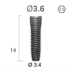 Імплантат фаска = 0.15 мм SuperLine MF (СуперЛайн) № FX3614SW, 1шт діам.= 3.60/3.40 мм; довжина= 14 мм (+гвинт-зуглушка у комплект не входить) (Dentium/Дентіум)