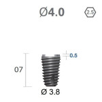 Імплантат фаска = 0.5 мм SuperLine MF (СуперЛайн) № FX4007SW, 1шт діам.= 4.00/3.80 мм; довжина= 7.0 мм (+гвинт-зуглушка у комплект не входить) (Dentium/Дентіум)
