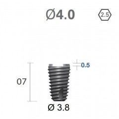 Імплантат фаска = 0.5 мм SuperLine MF (СуперЛайн) № FX4007SW, 1шт діам.= 4.00/3.80 мм; довжина= 7.0 мм (+гвинт-зуглушка у комплект не входить) (Dentium/Дентіум) Імплантат фаска = 0.5 мм SuperLine MF (СуперЛайн) № FX4007SW, 1шт діам.= 4.00/3.80 мм; довжина= 7.0 мм (+гвинт-зуглушка у комплект не входить) (Dentium/Дентіум)