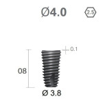 Імплантат фаска = 0.2 мм SuperLine MF (СуперЛайн) № FX4008SW, 1шт діам.= 4.00/3.80 мм; довжина= 8.0 мм (+гвинт-зуглушка у комплект не входить) (Dentium/Дентіум)