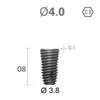 Імплантат фаска = 0.2 мм SuperLine MF (СуперЛайн) № FX4008SW, 1шт діам.= 4.00/3.80 мм; довжина= 8.0 мм (+гвинт-зуглушка у комплект не входить) (Dentium/Дентіум)