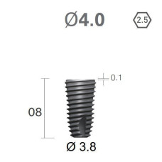 Імплантат фаска = 0.2 мм SuperLine MF (СуперЛайн) № FX4008SW, 1шт діам.= 4.00/3.80 мм; довжина= 8.0 мм (+гвинт-зуглушка у комплект не входить) (Dentium/Дентіум)